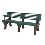 Modern Backed Bench - 6ft with Arms