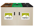 Fibrex Triple Recycling Cabinet - 3x25 gallons - includers liners