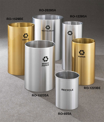 RecyclePro Open Top All Satin Aluminum or Satin Brass