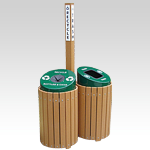 Envirodesign Recycling Center with Two (2) x 55 gallon Receptacles Center Post