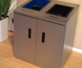 Fibrex Dual Recycling Cabinet - 2x25 gallons - includes liners