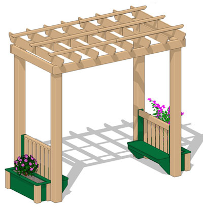 GARDEN ARBOR 7.5' H W/ (2) PLANTERS 1' X 1' X 3'