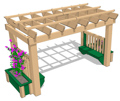 GARDEN ARBOR 5' H W/ (2) PLANTERS 1' X 1' X 3'