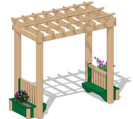 GARDEN ARBOR 7.5' H W/ (2) PLANTERS 1' X 1' X 3'