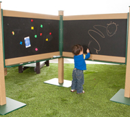 OUTDOOR MAGNETIC CHALKBOARD DOUBLE PORTABLE