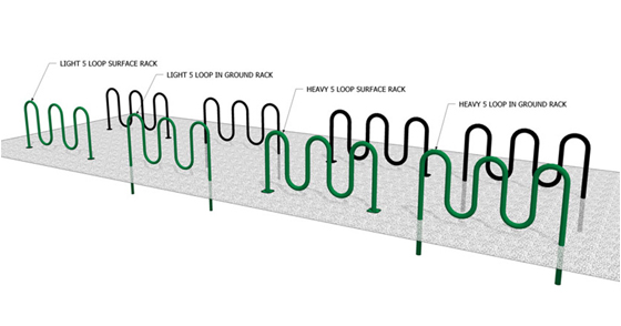 BIKE RACK HEAVY DUTY 5-LOOP (IN-GROUND)