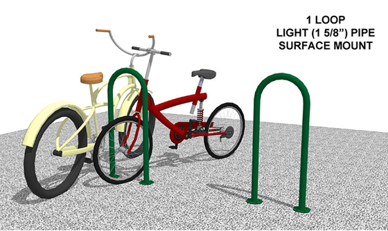 BIKE RACK LIGHT DUTY 1-LOOP (SURFACE MOUNT)