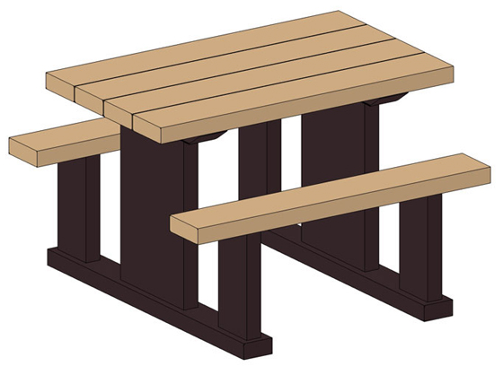 TABLE PICNIC ELEM 24H X 36L