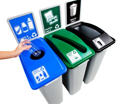 Slim Bin Recycling-Waste Station with Lid