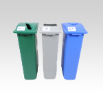 Slim Bin Recycling-Waste Station with Lid