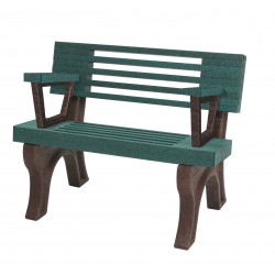 Modern Backed Bench - 4ft with Arms