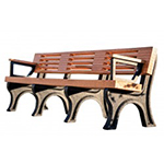 Modern Backed Bench - 8ft with Arms