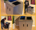 Fibrex Dual Recycling Cabinet - 2x25 gallons - includes liners