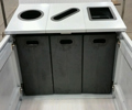 Fibrex Triple Recycling Cabinet - 3x25 gallons - includers liners