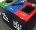 Fibrex Triple Recycling Cabinet - 3x25 gallons - includers liners