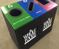 Fibrex Triple Recycling Cabinet - 3x25 gallons - includers liners