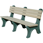 Central Park Backed Bench - 6ft without Arms