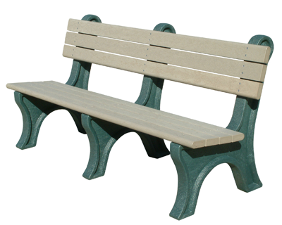 Central Park Backed Bench - 6ft without Arms