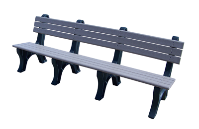 Central Park Backed Bench - 8ft without Arms