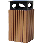 Metro 40 Gallon Trash Receptacle with Rain Cap