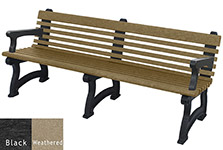 Willow Backed Bench - 6ft with Arms